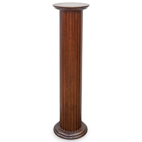Vintage Fluted Wood Column Pedestal