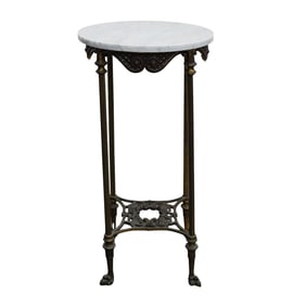 Antique French Gilt Iron Marble Top Table