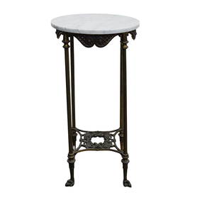 Antique French Gilt Iron Marble Top Table (1 of 5)