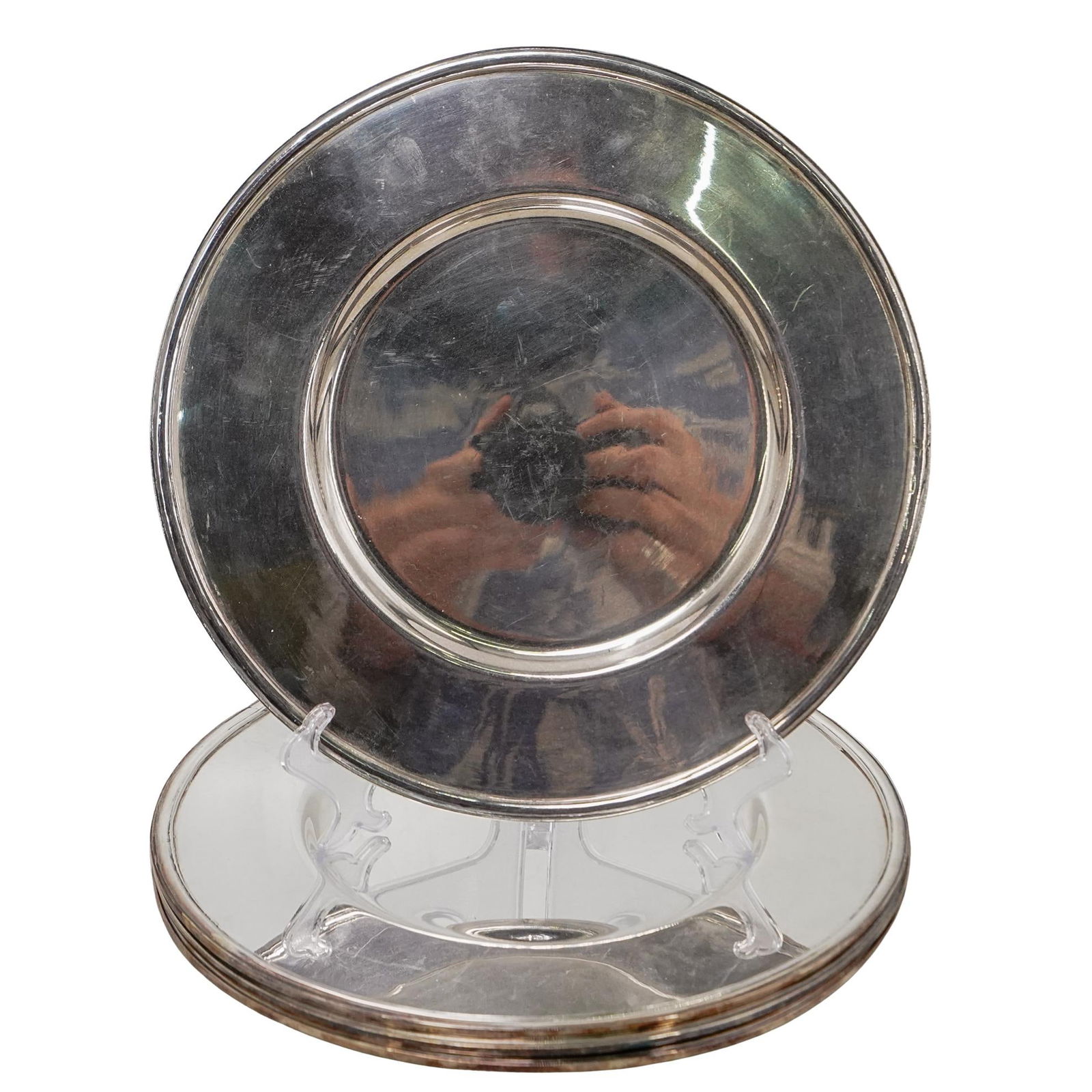 (4 pcs) Ralph Lauren Silver-plated Charger Plates (1 of 5)