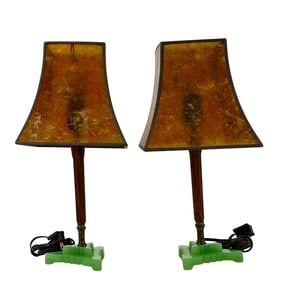 Pair Of Art Deco Bakelite & Mica Table Lamps