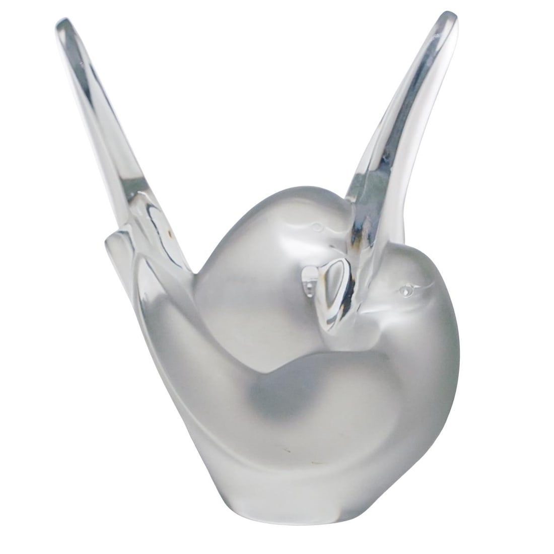 Lalique France Crystal “Sylvie?? Crystal Vase w/ Flower Frog (1 of 8)