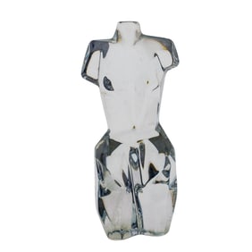 Daum Crystal Cubist Female Nude Torso Sculpture