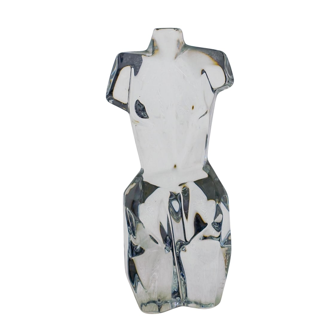 Daum Crystal Cubist Female Nude Torso Sculpture: DESCRIPTION: Daum Crystal Cubist Female Nude Torso Sculpture. Marked 'Daum France'. CIRCA: 20th Century ORIGIN: France DIMENSIONS: H: 5" W: 2 1/4" CONDITION: Good condition Unless otherwise stated, al
