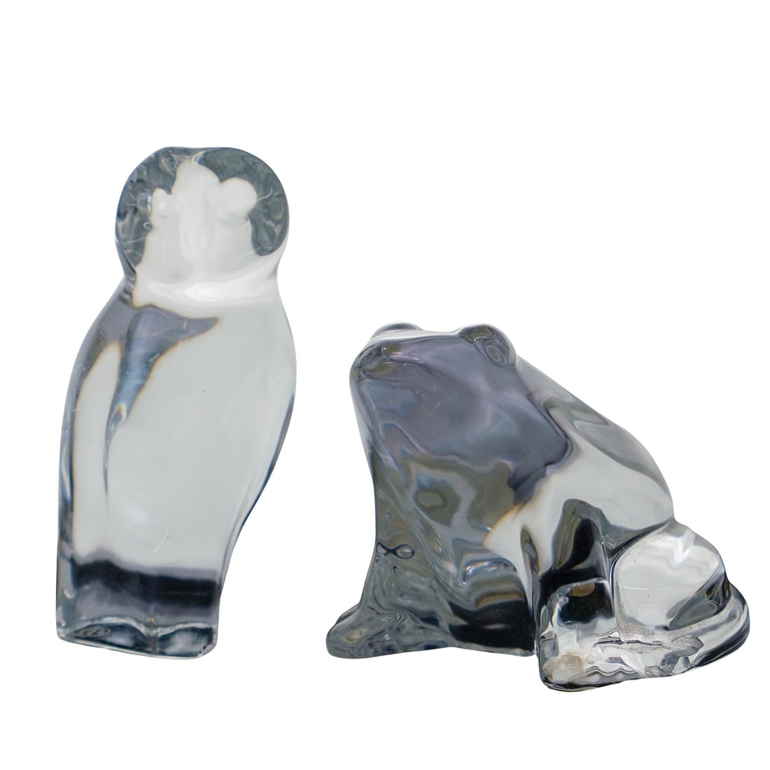 (2 Pc) Baccarat Frog and Owl Crystal Figurines (1 of 7)