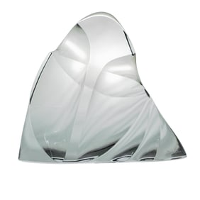 Saint Louis 'Visage Pensant' Art Glass Abstract Sculpture On Marble