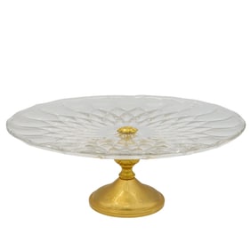 Val St Lambert Crystal Cake Stand
