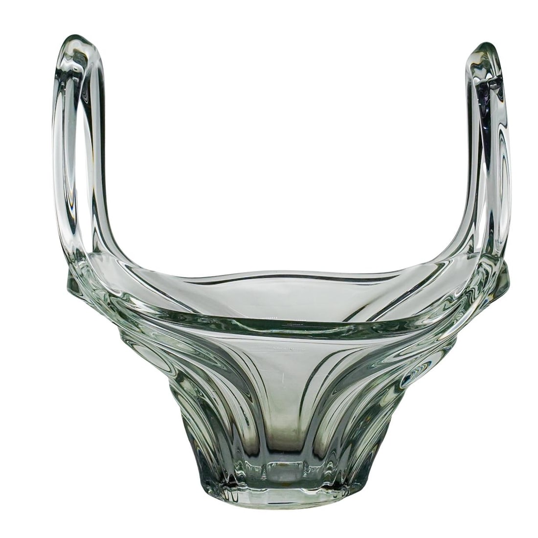 1960s French Art Vannes Crystal Basket e Vase (1 of 7)