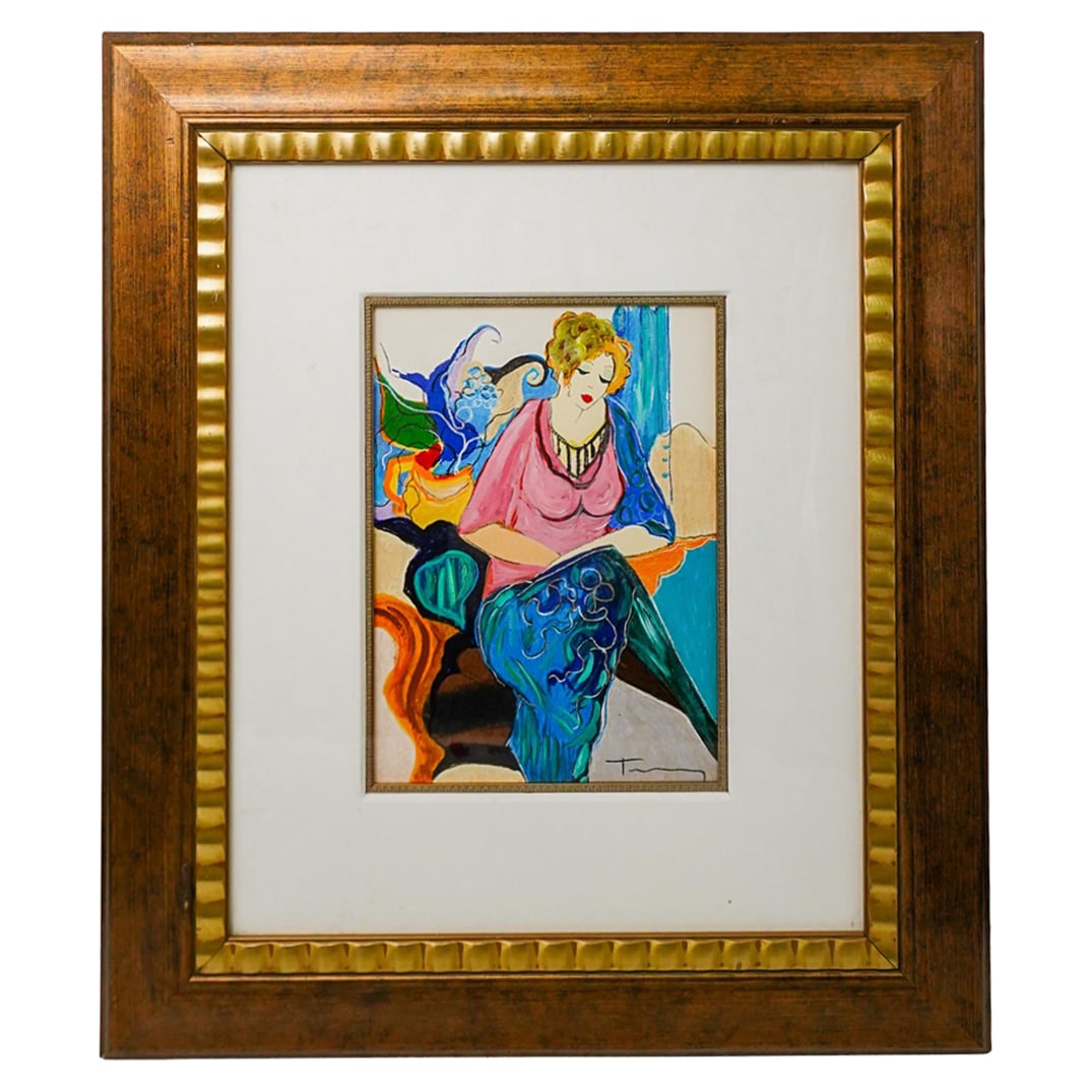 Itzchak Tarkay (Israeli, 1935-2012) 'Waiting' Lithograph (1 of 5)