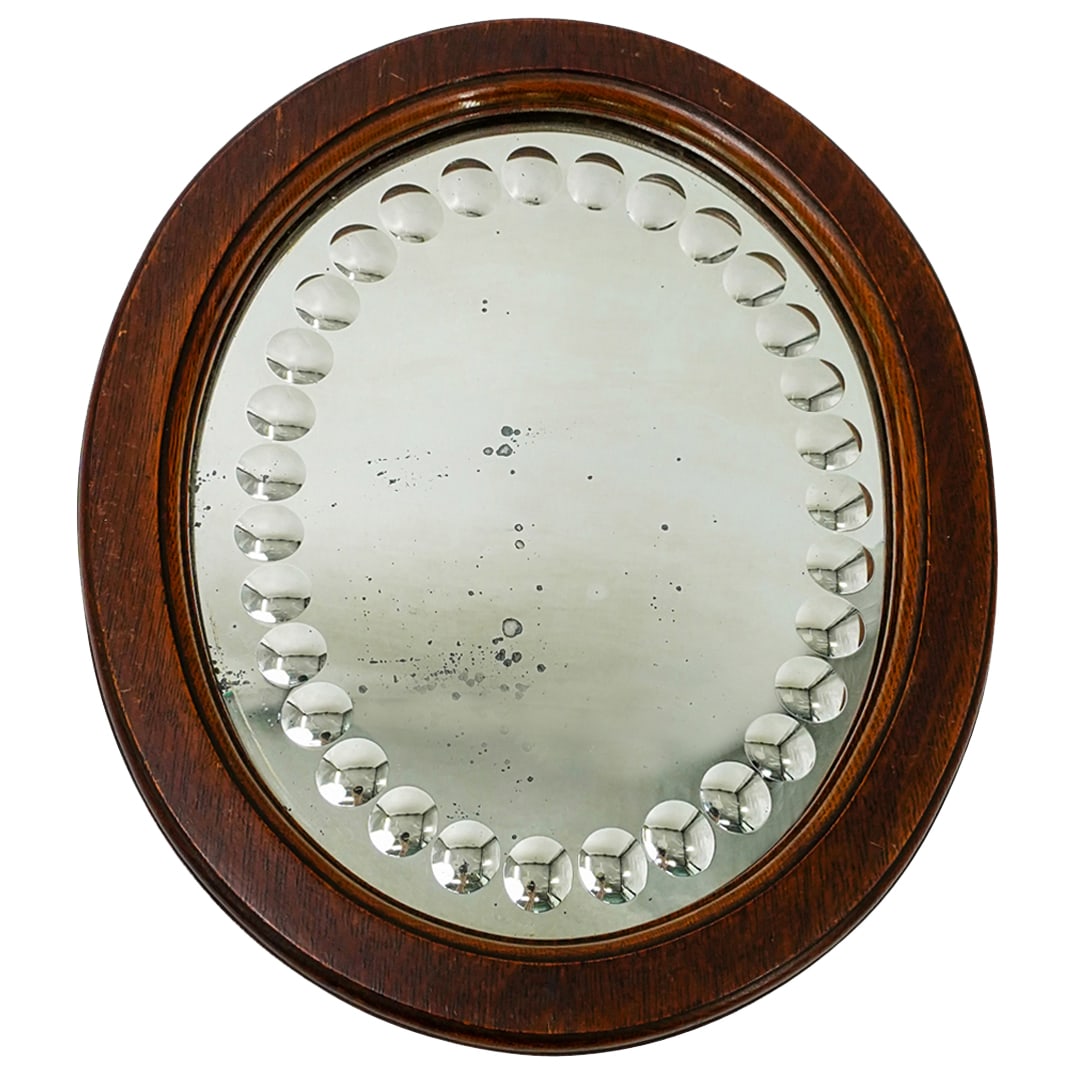Antique English Wooden Sorcerers Mirror (1 of 3)