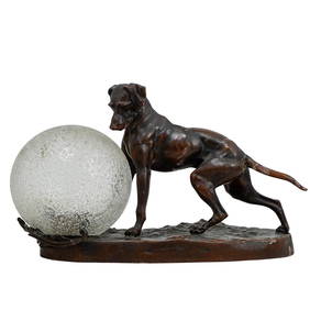 Art Deco Spelter Dog Lamp (1 of 6)