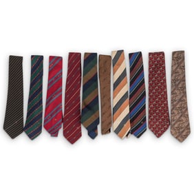 (10 Pcs) Gucci Vintage Silk Necktie Group - Assorted