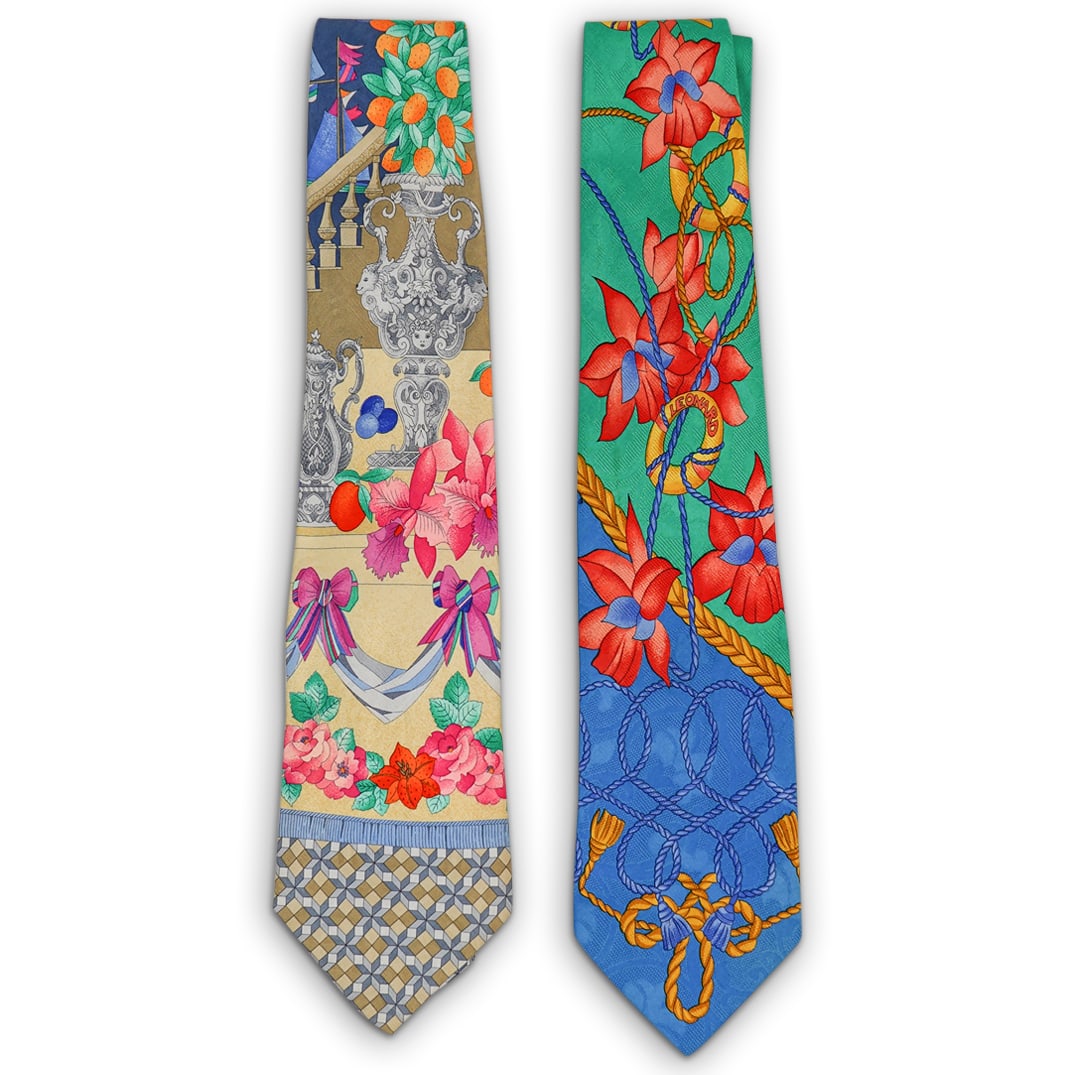 Pair of Leonard Silk Neckties (1 of 4)
