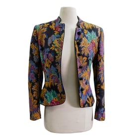Vintage Oscar De La Renta Floral Tailored Jacket