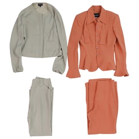 (4Pc) Giorgio Armani Women's Pant & Blazer Suits