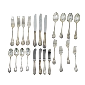 (23 Pc) Vintage Christofle Silver Plated Flatware Collection