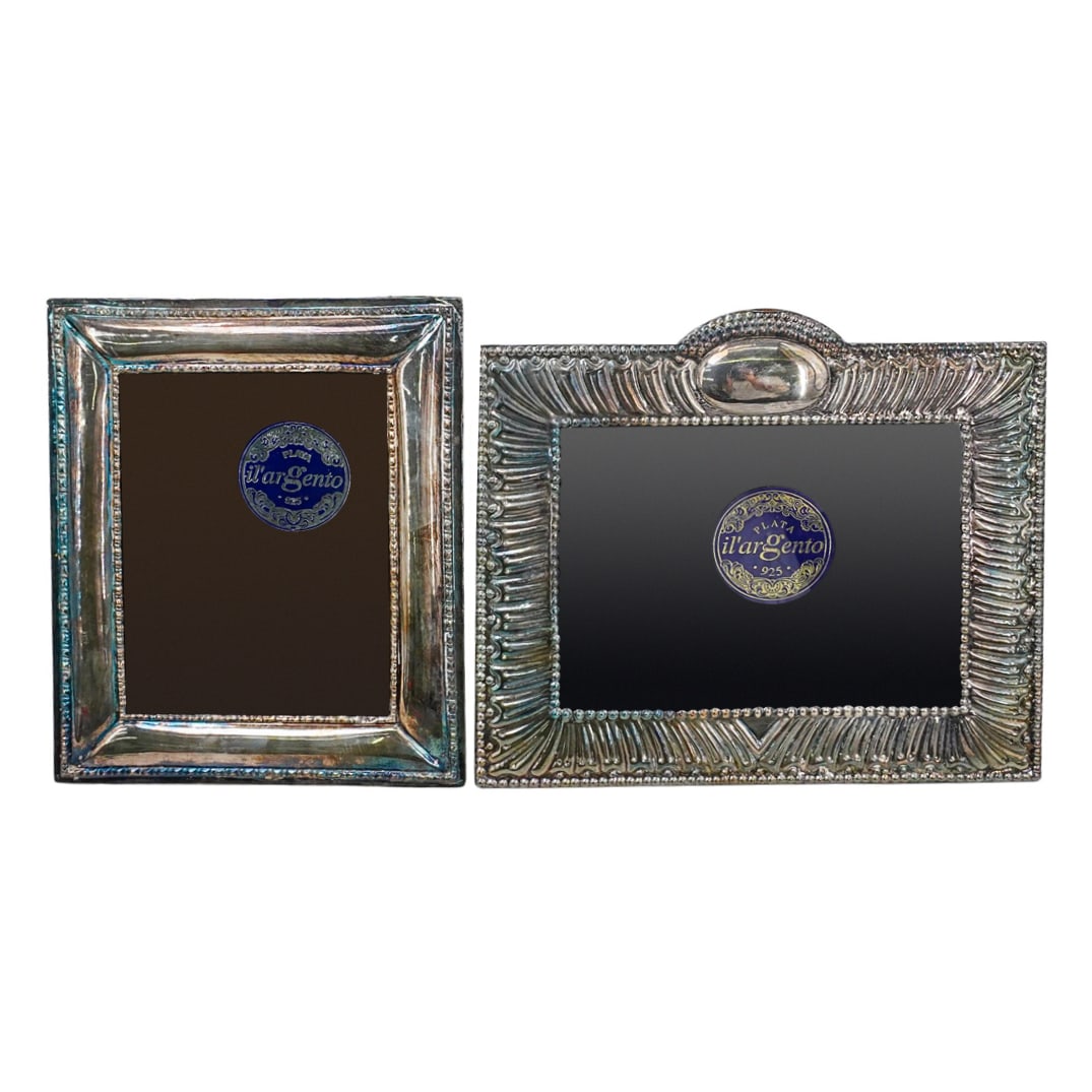 (2 Pc) Sterling Silver iI'Argento Desk Photo Frames (1 of 11)