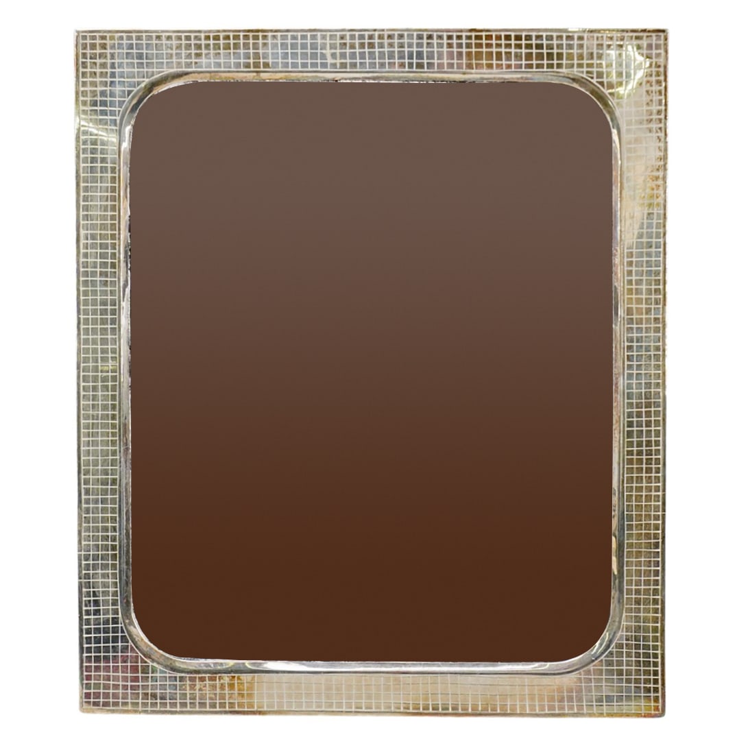 Large Rectangular 900 Silver Grid-Etched Photo Frame (1 of 3)