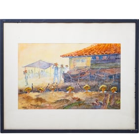 Charles Johnson Spanish-American War Watercolor Painting