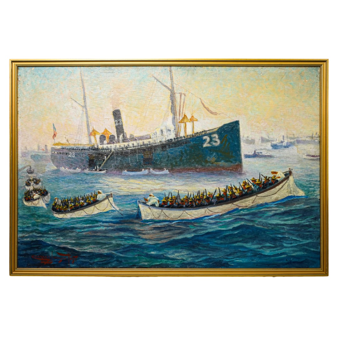 Charles Johnson Post (American, 1873) Acrylic Painting On Canvas (1 of 5)