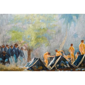 Charles Johnson Post (American, 1873) Acrylic Painting On Canvas