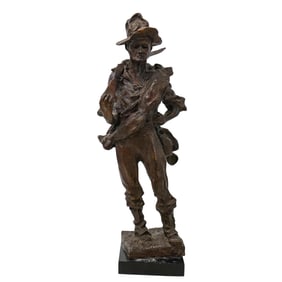 Charles Johnson Post "Self Portrait as a Soldier" Bronze Sculpture 1945