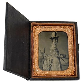 Antique Tintype Portrait Of A Woman
