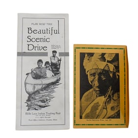 (2 Pc) Vintage Native American Cass Lake Tourist Brochures