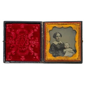 Antique Mother and Child Ambrotype Portrait