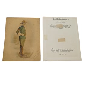 Spanish American War 1898 US Hospital Steward Uniform Sketch