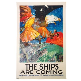 WWI "The Ships Are Coming" Original Poster