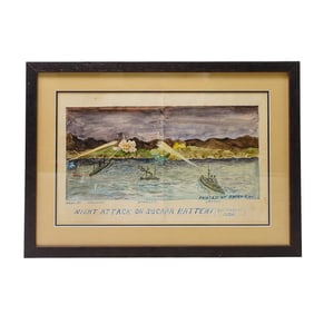 Spanish-American War 1898 Oscar Rice Original Watercolor