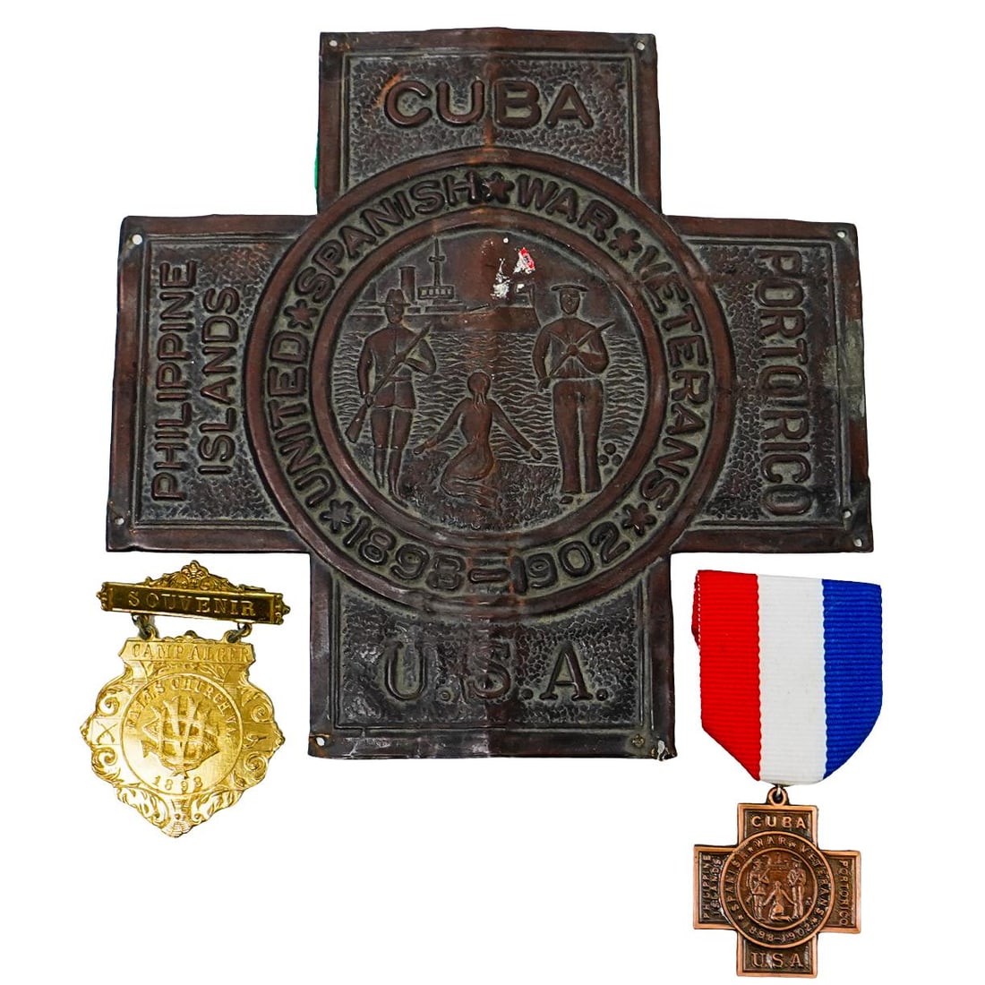 (3 pcs) Spanish American War Medals (1 of 5)