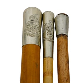 (3 pcs) British and US Military Swagger Canes