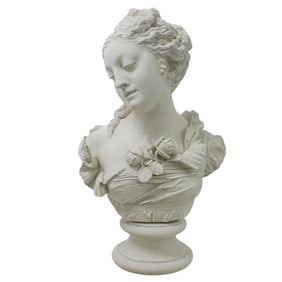 Neoclassical Female Bust Bisque Sculpture