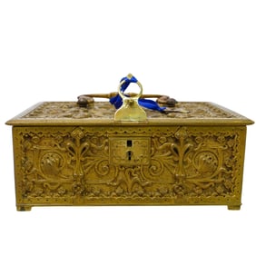 19th Century Gilt Bronze Jewelry Box