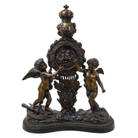 Classical Ornate Bronze Cherub Sculpture