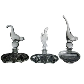 (4 Pc) Vintage Gunderson Pairpoint Glass Perfume Bottles