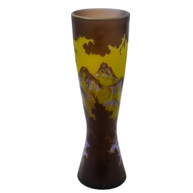 Emille Galle Style Art Glass Cameo Vase