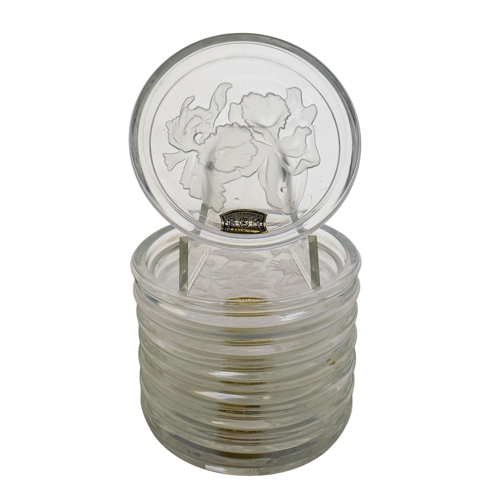 Vintage Val St. Lambert Belgian Glass Coasters (1 of 6)