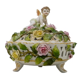 Antique Dresden Porcelain Bowl