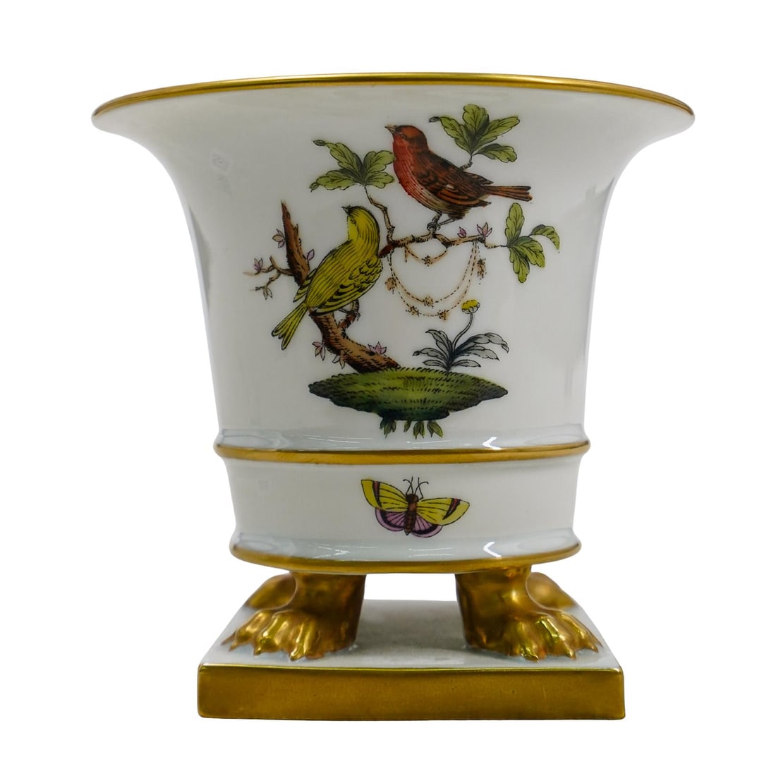 Herend Hungary Porcelain Small Claw Footed vase (1 of 7)