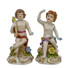 (2 pcs) Dresden Porcelain Figurines (1 of 10)