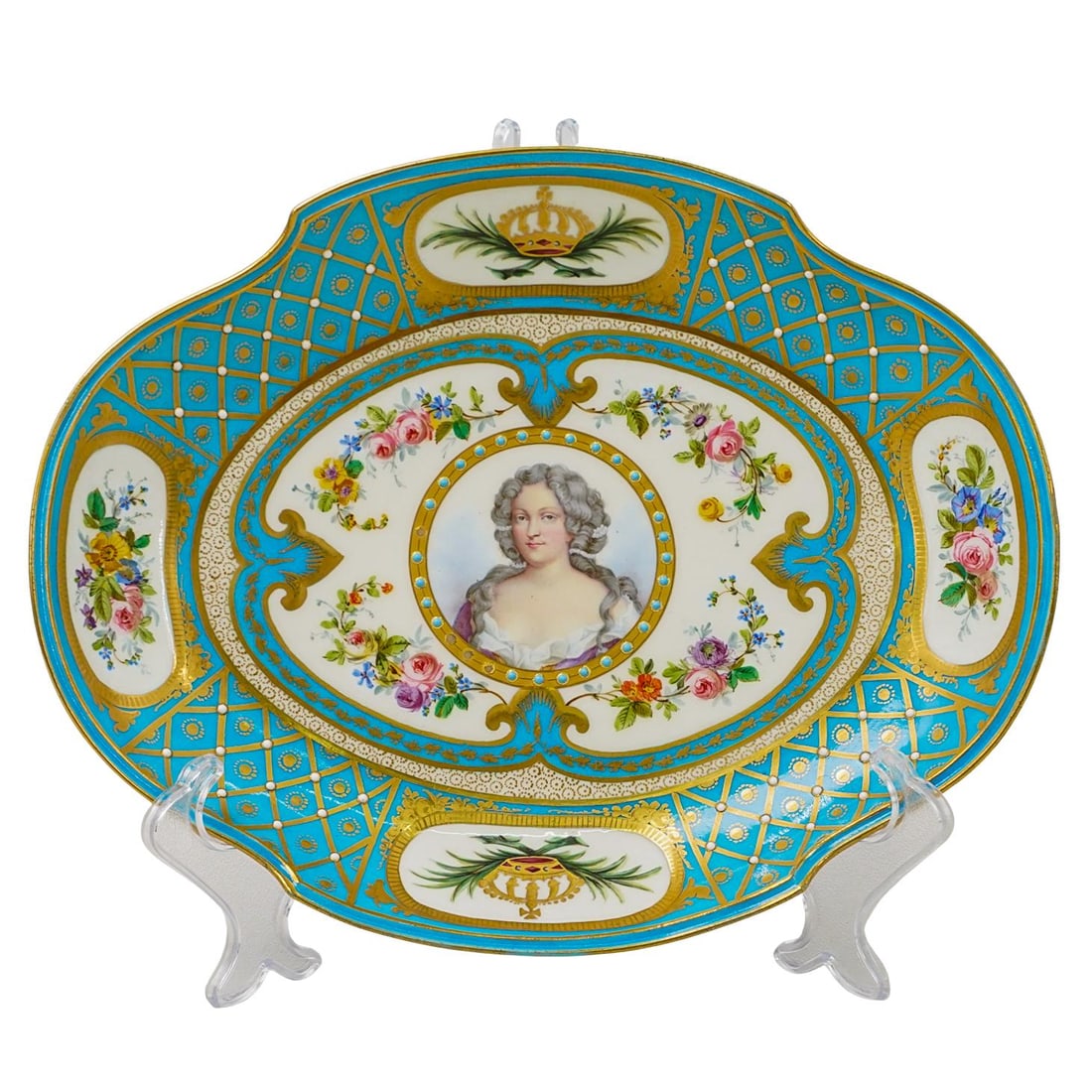 18th Cent. Sevres Bleu Celeste Porcelain Dish (1 of 6)