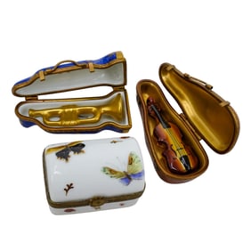 (3 pcs) Limoges Porcelain Trinket Boxes