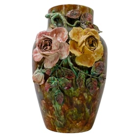 Italian Majolica Floral Vase