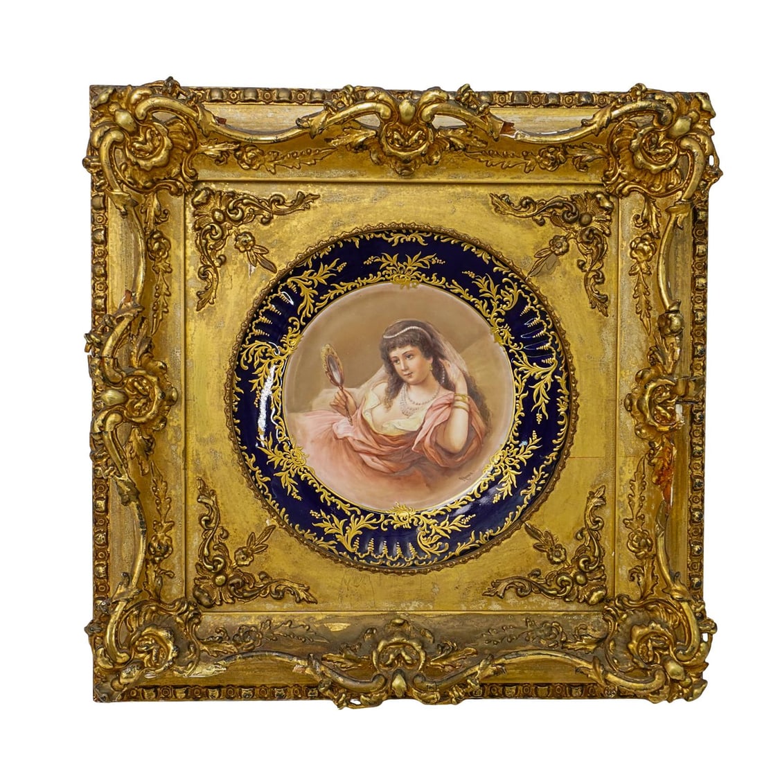 Royal Vienna Framed Hand Painted Porcelain Plate (1 of 6)