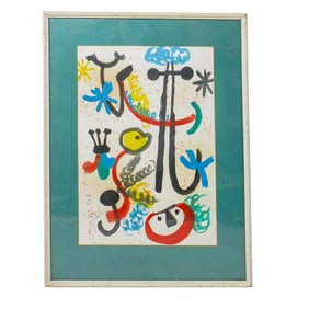 Joan Miro (Spanish, 1893-1983) Signed 'People and Animals' Lithograph