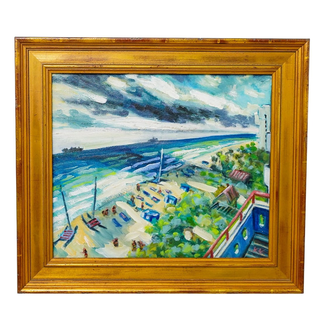 Kenneth R. Kahn (American, 1941) Seashore Painting On Canvas (1 of 5)