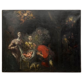 19th Century Oil On Canvas Religious Painting